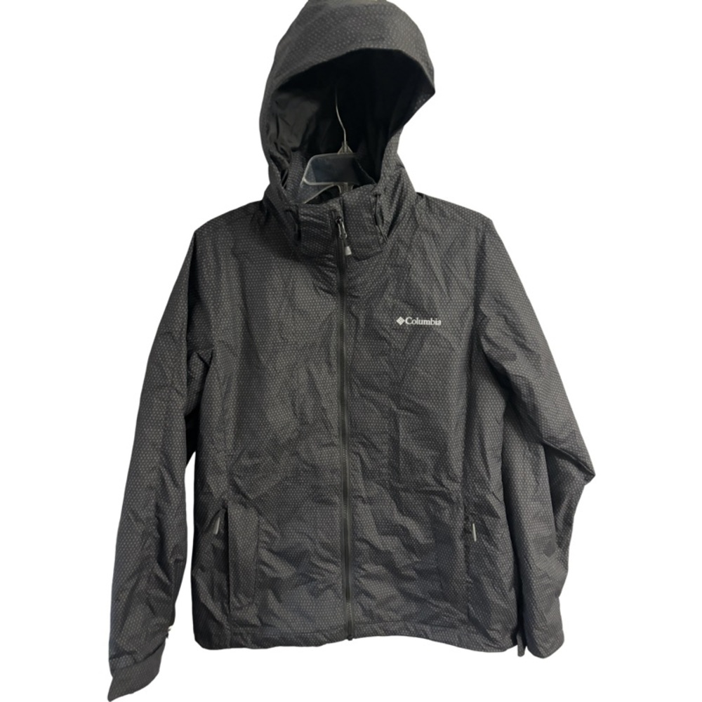 COLUMBIA Women's  Interchange Jacket Hooded Nylon Camouflage Double Zip Size S